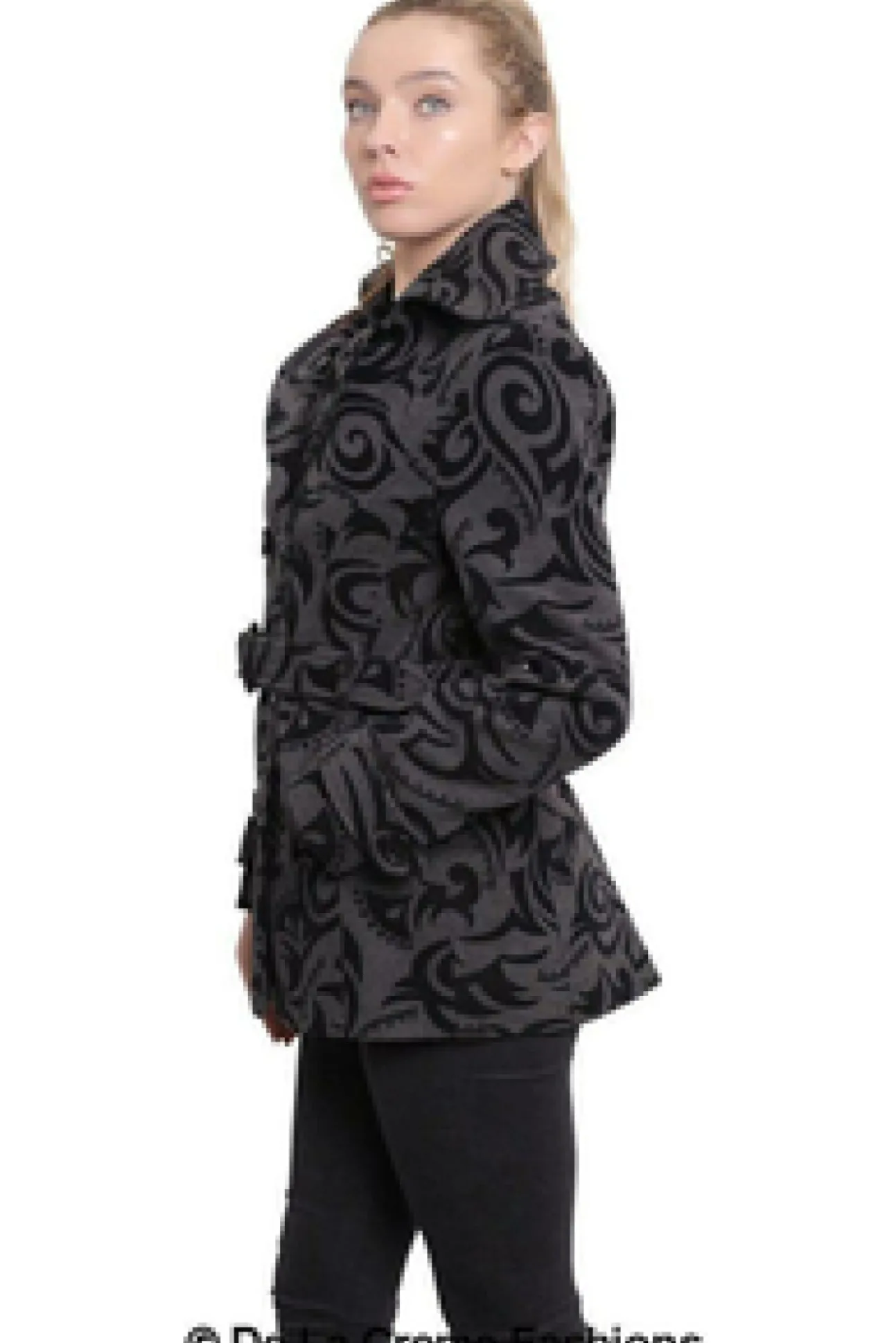 Women De La Creme Fashions Tribal Print Double Breasted Short Coat