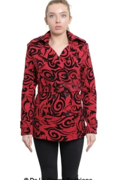 Women De La Creme Fashions Tribal Print Double Breasted Short Coat