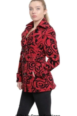 Women De La Creme Fashions Tribal Print Double Breasted Short Coat