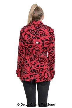 Women De La Creme Fashions Tribal Print Double Breasted Short Coat
