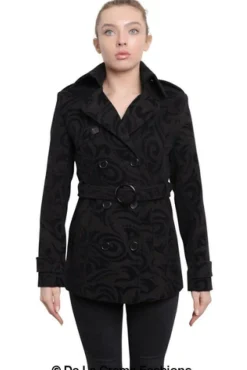 Women De La Creme Fashions Tribal Print Double Breasted Short Coat