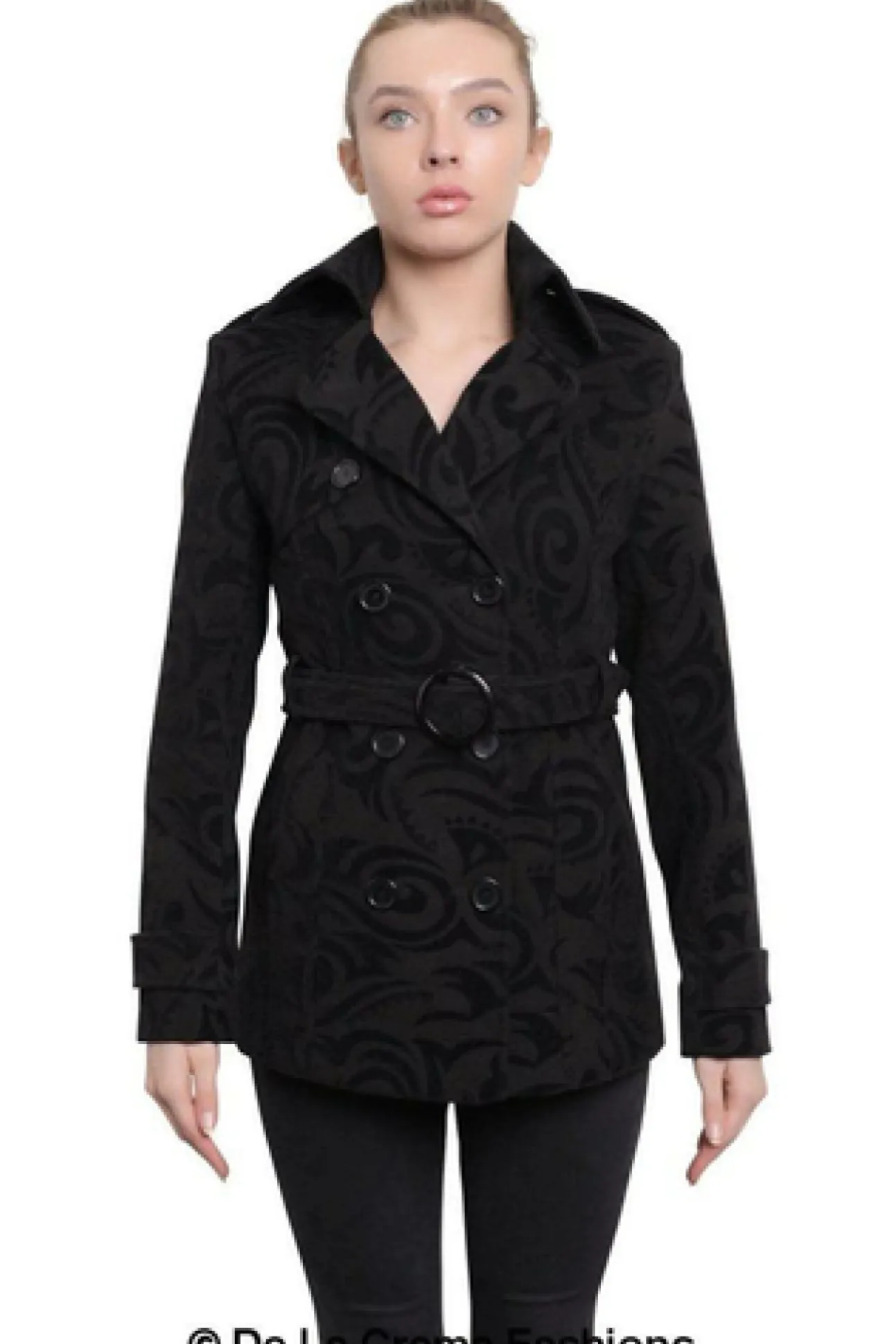 Women De La Creme Fashions Tribal Print Double Breasted Short Coat