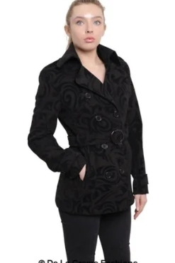 Women De La Creme Fashions Tribal Print Double Breasted Short Coat