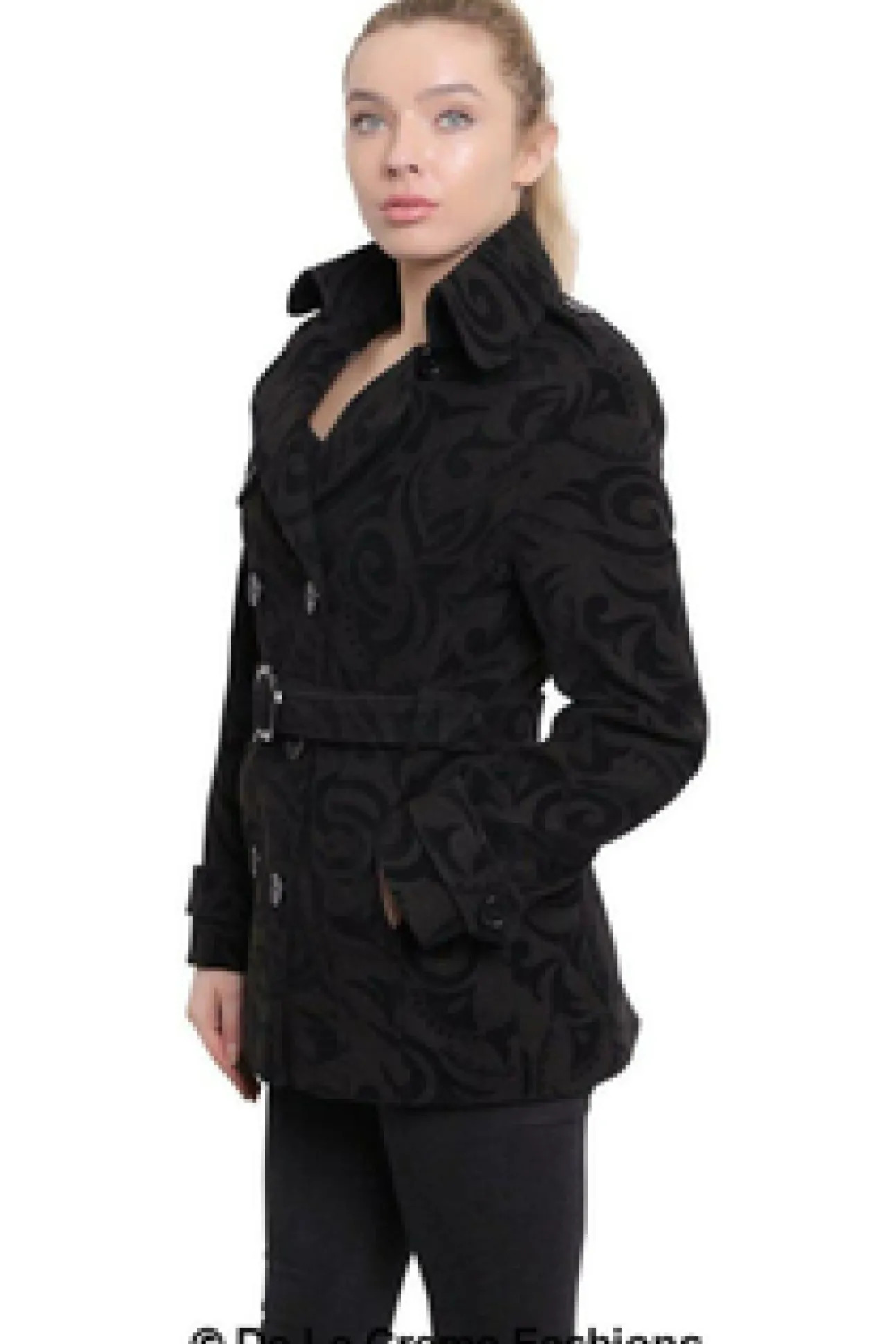 Women De La Creme Fashions Tribal Print Double Breasted Short Coat