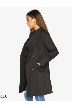 Women De La Creme Fashions Womens Double Breasted Longline Blazer