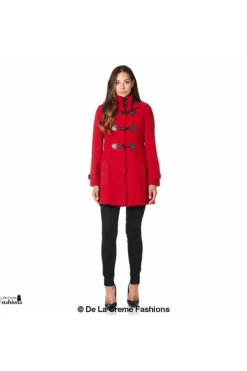 Women De La Creme Fashions Womens Hooded Zip Toggle Fastened Coat