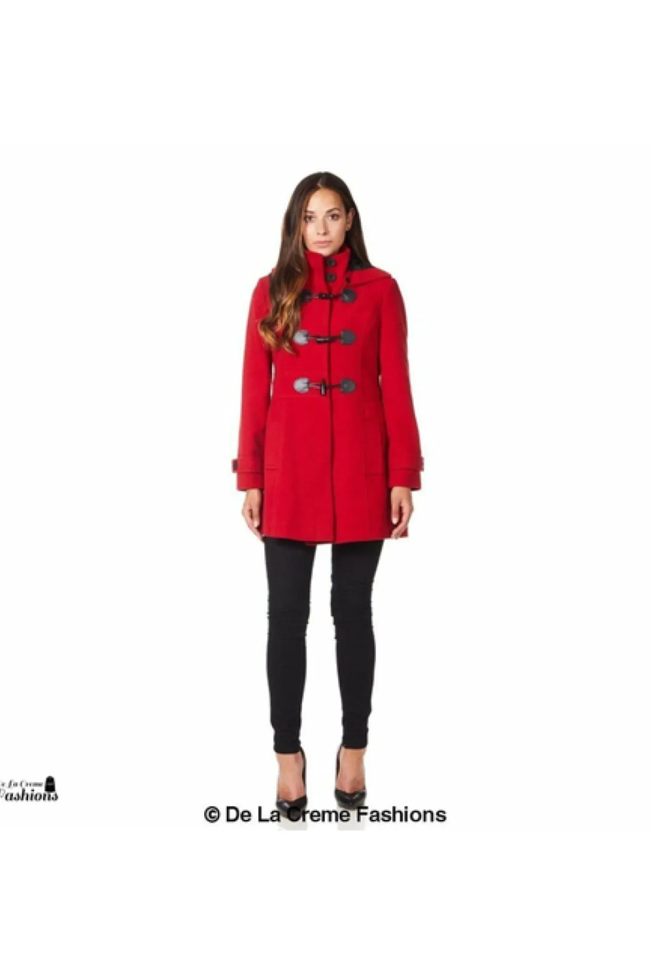 Women De La Creme Fashions Womens Hooded Zip Toggle Fastened Coat