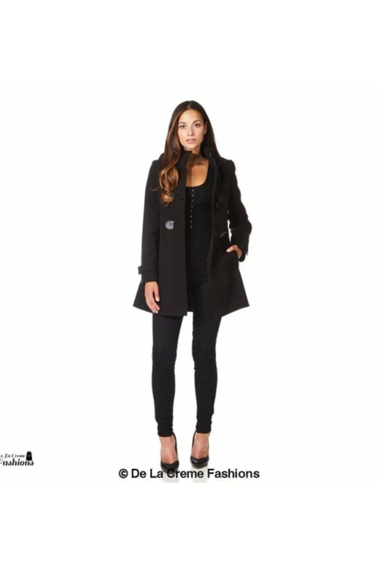 Women De La Creme Fashions Womens Hooded Zip Toggle Fastened Coat