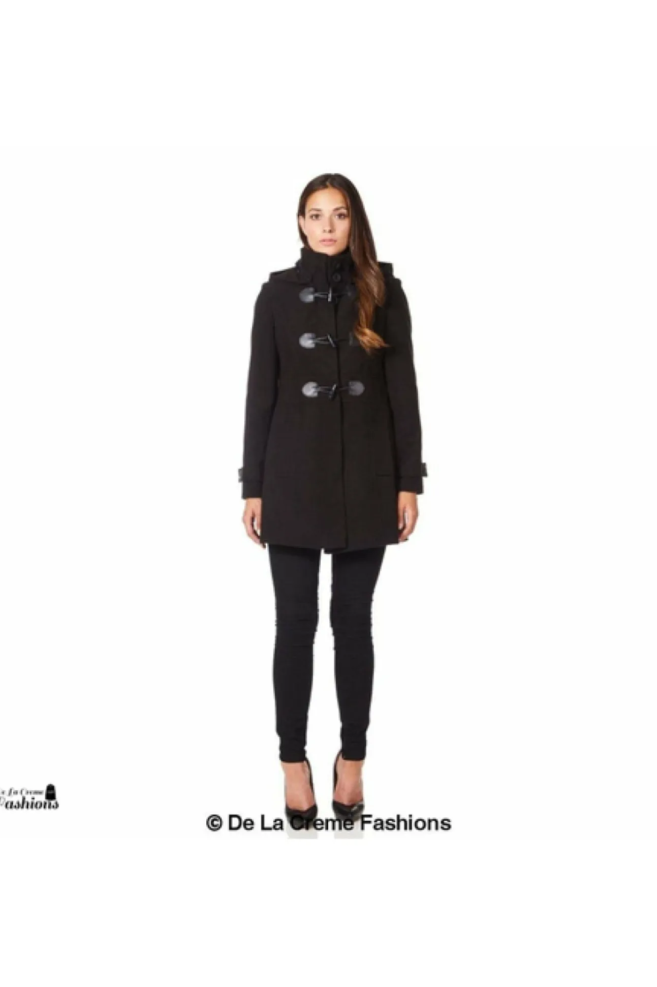 Women De La Creme Fashions Womens Hooded Zip Toggle Fastened Coat