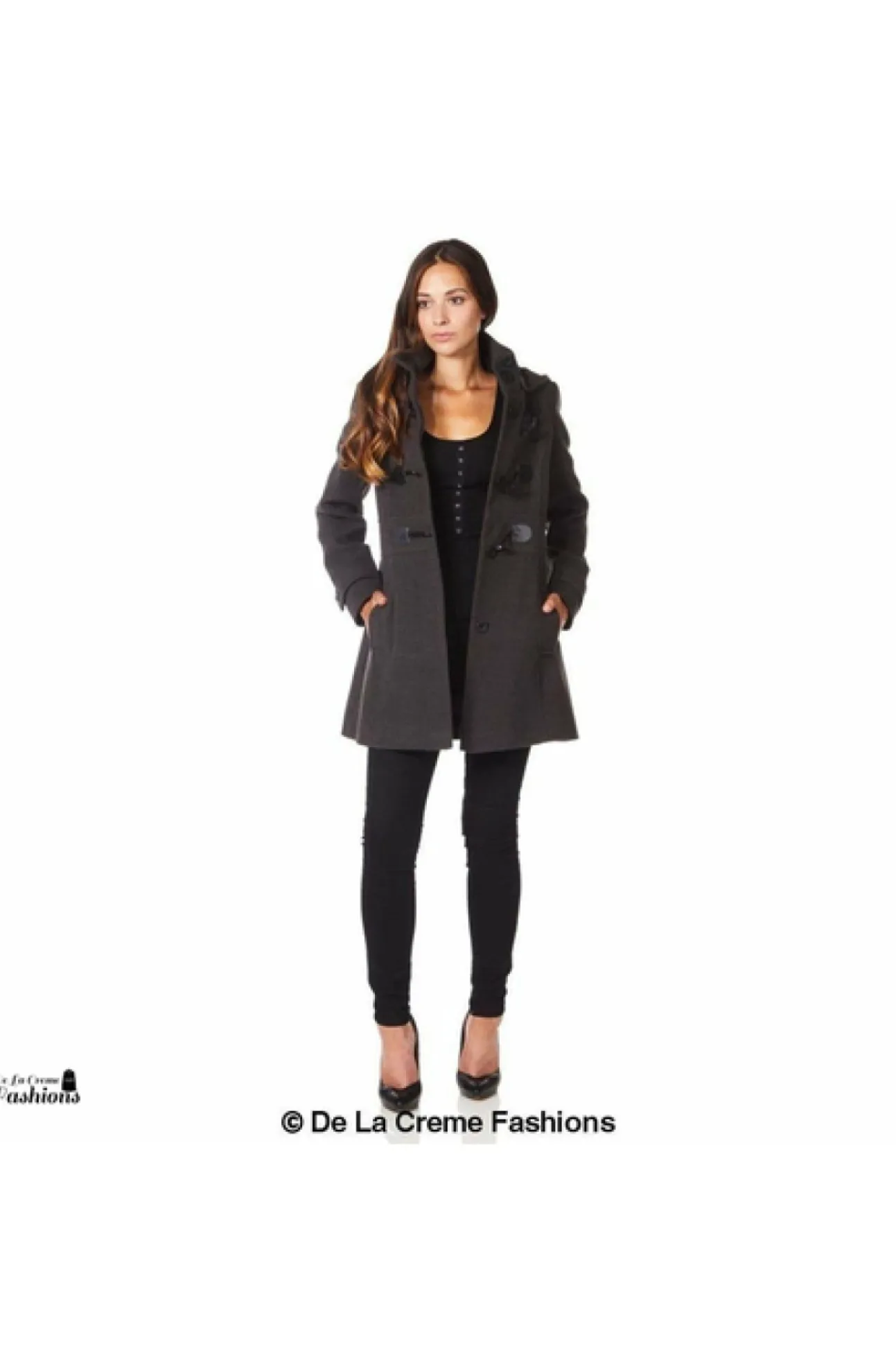 Women De La Creme Fashions Womens Hooded Zip Toggle Fastened Coat