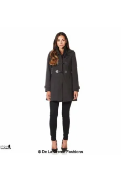 Women De La Creme Fashions Womens Hooded Zip Toggle Fastened Coat