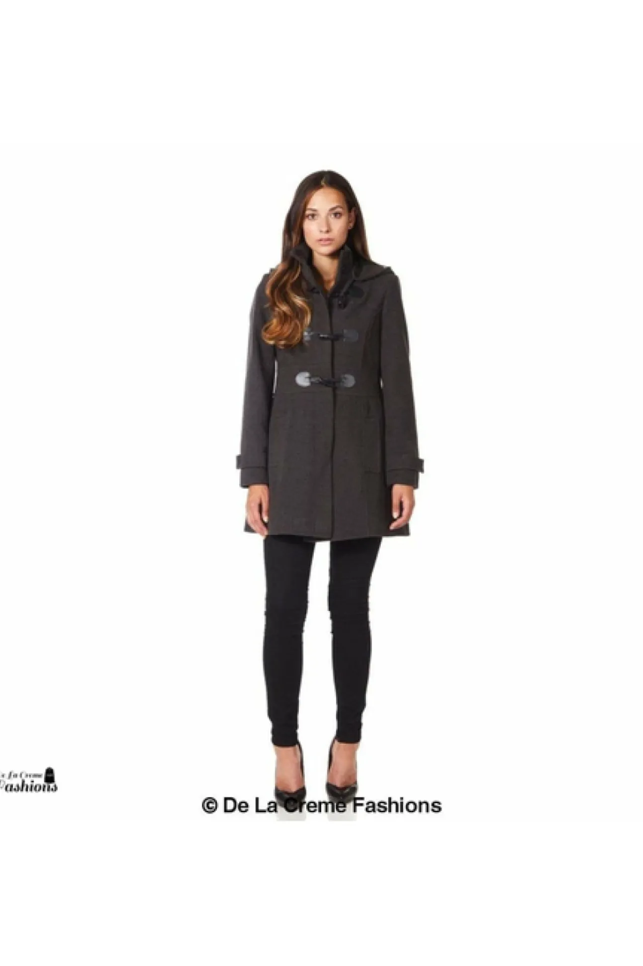 Women De La Creme Fashions Womens Hooded Zip Toggle Fastened Coat