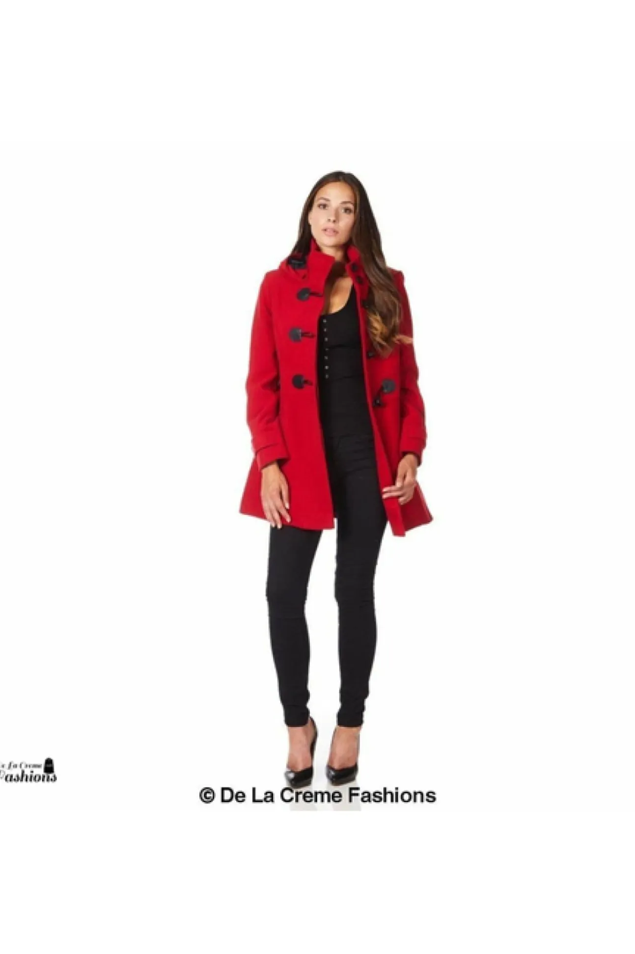 Women De La Creme Fashions Womens Hooded Zip Toggle Fastened Coat