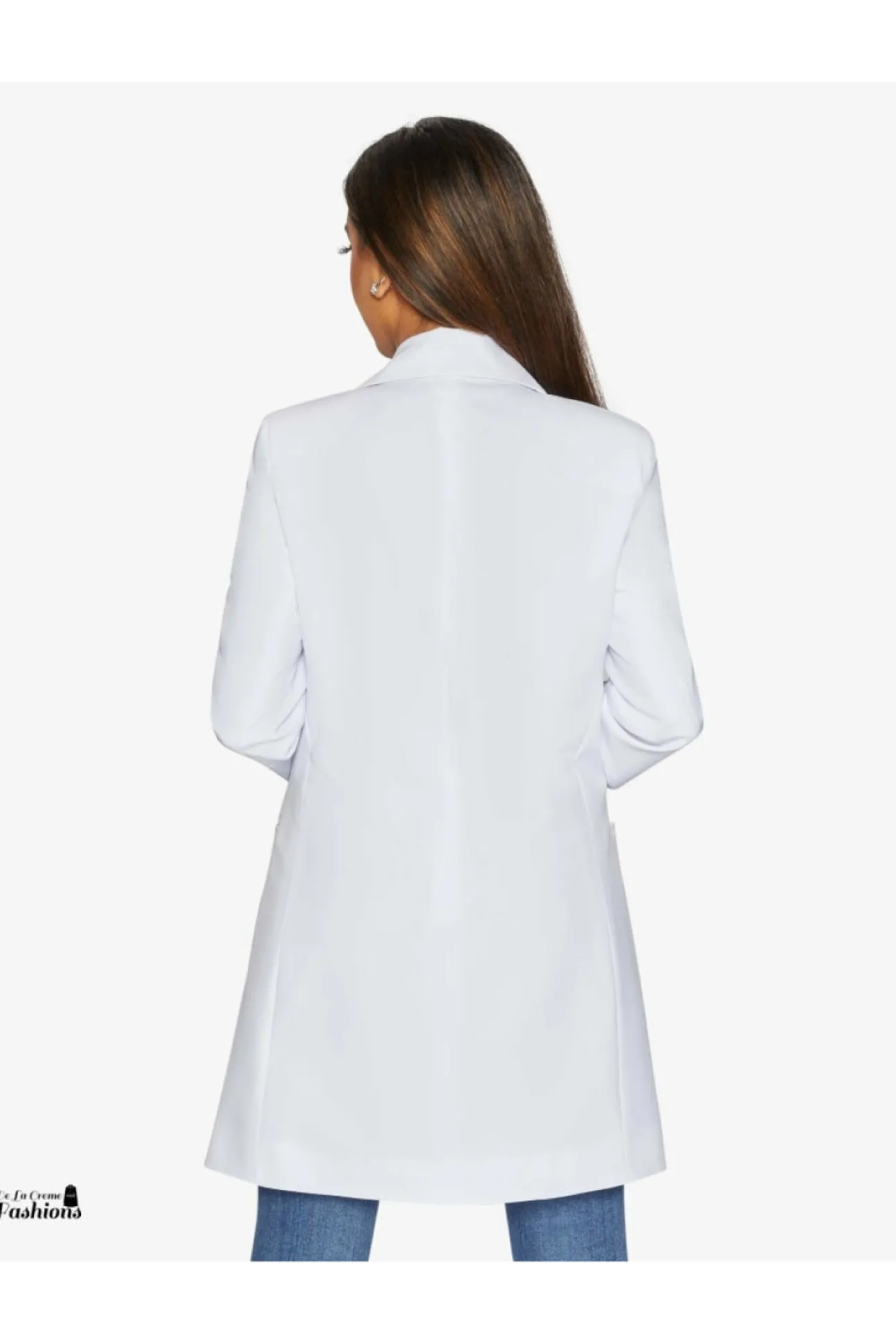 Women De La Creme Fashions Womens Curved Hem Longline Blazer