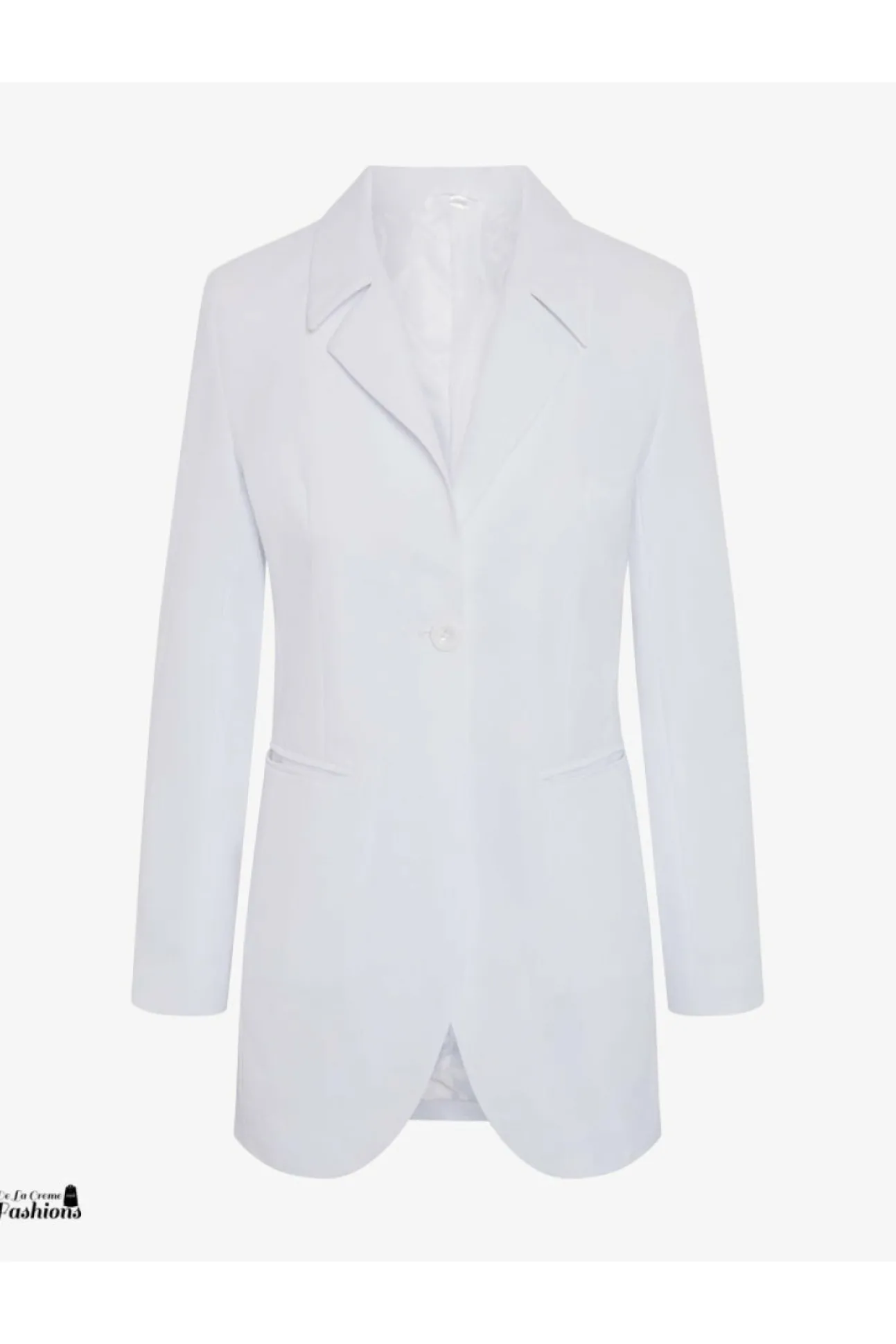 Women De La Creme Fashions Womens Curved Hem Longline Blazer
