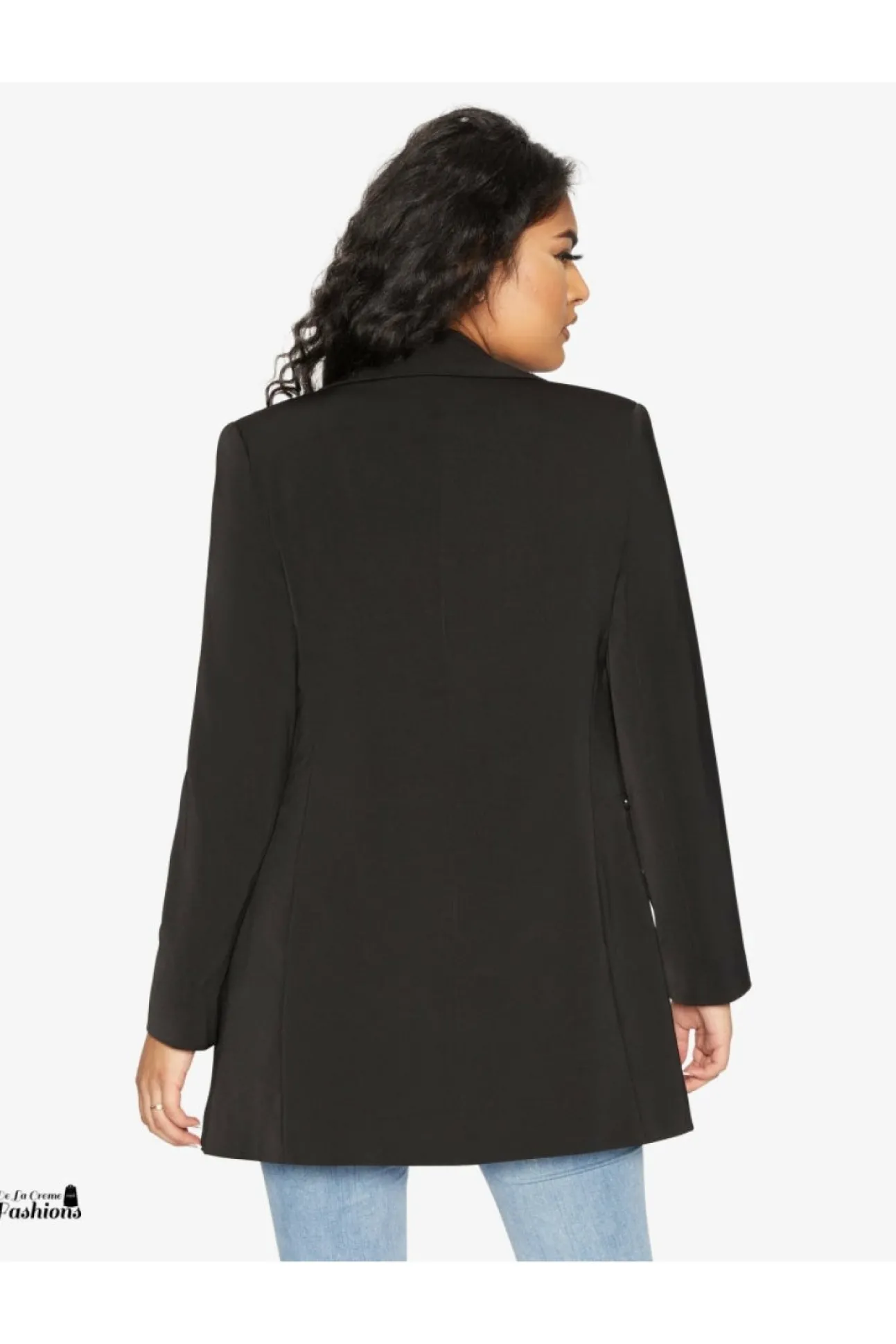 Women De La Creme Fashions Womens Curved Hem Longline Blazer