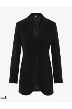 Women De La Creme Fashions Womens Curved Hem Longline Blazer