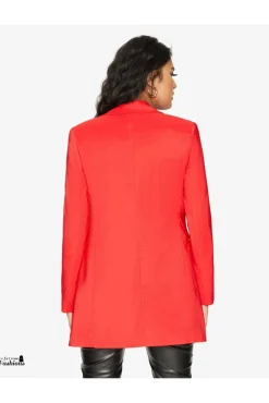 Women De La Creme Fashions Womens Curved Hem Longline Blazer