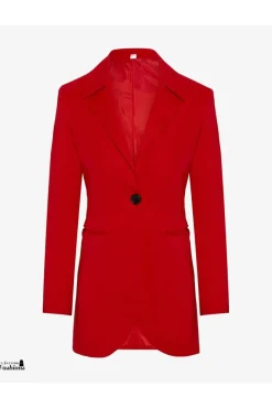 Women De La Creme Fashions Womens Curved Hem Longline Blazer