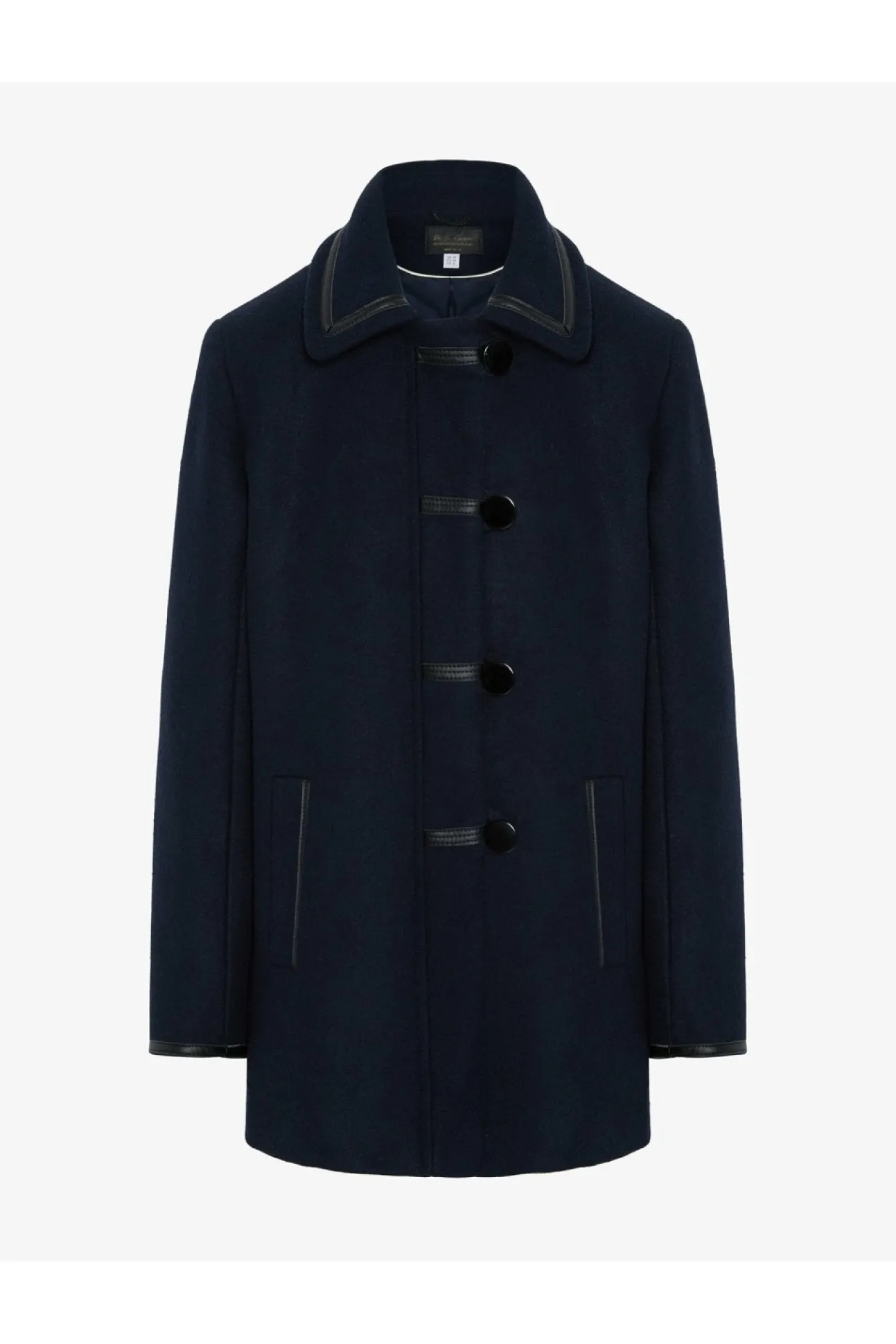 Women De La Creme Fashions Wool Blend Contrast Trim Coat