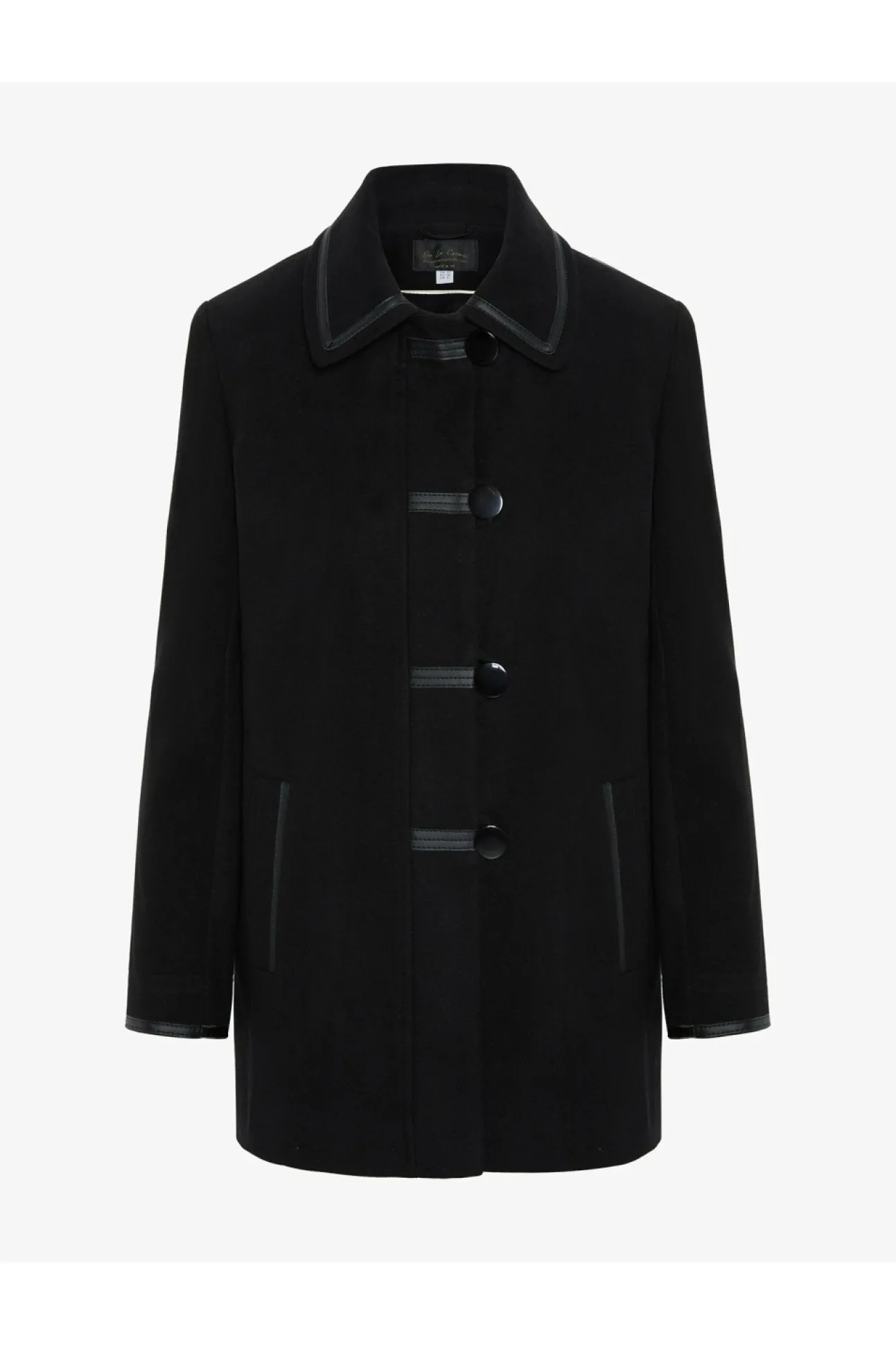 Women De La Creme Fashions Wool Blend Contrast Trim Coat