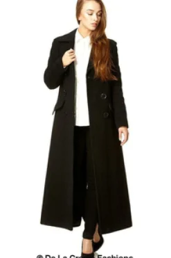 Women De La Creme Fashions Wool Blend Double Breasted Long Coat