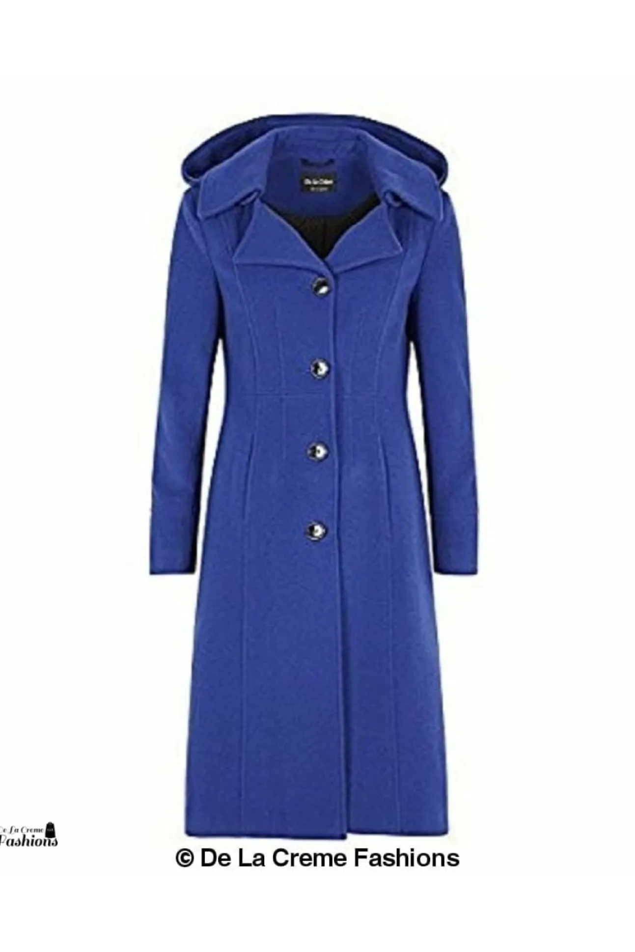 Women De La Creme Fashions Wool Blend Hooded Mid Length Coat