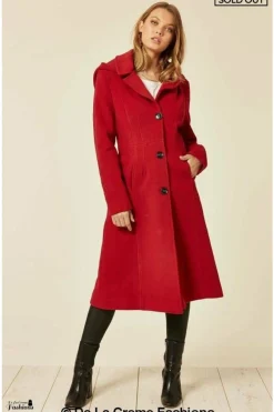 Women De La Creme Fashions Wool Blend Hooded Mid Length Coat