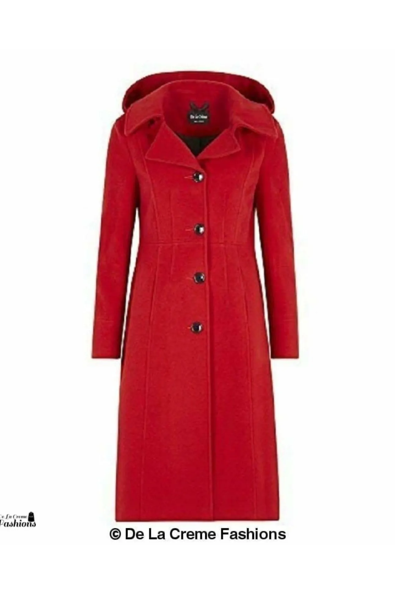 Women De La Creme Fashions Wool Blend Hooded Mid Length Coat