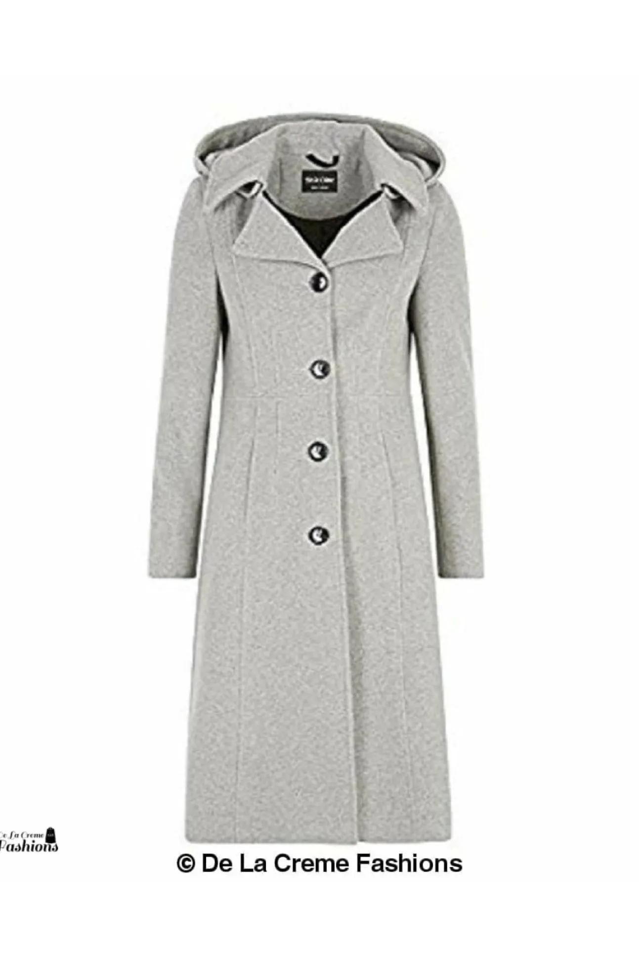 Women De La Creme Fashions Wool Blend Hooded Mid Length Coat