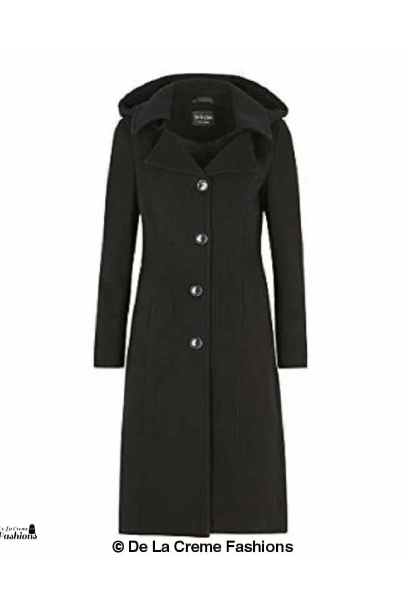 Women De La Creme Fashions Wool Blend Hooded Mid Length Coat