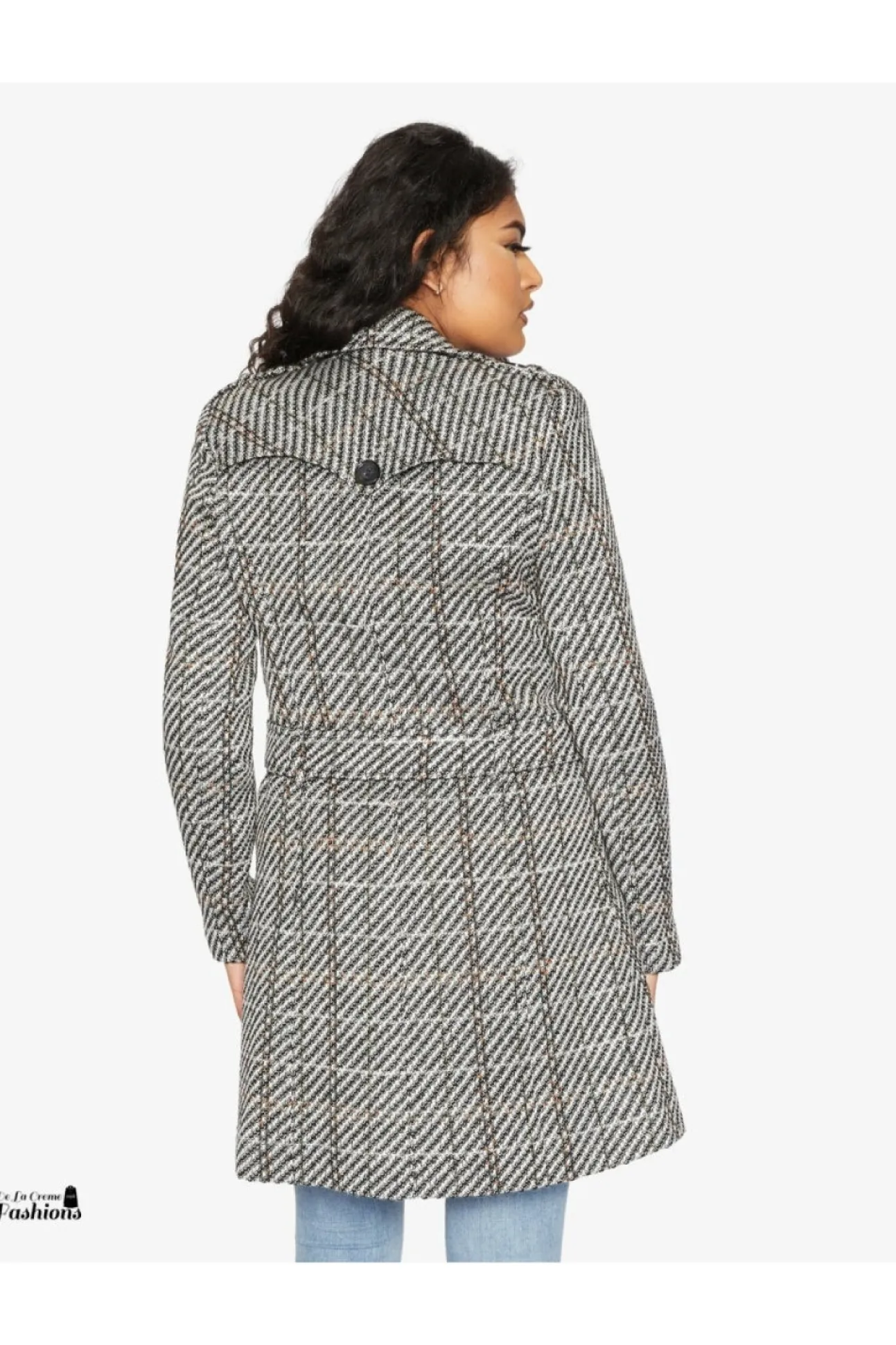 Women De La Creme Fashions Wool Blend Double Breast Military Coat