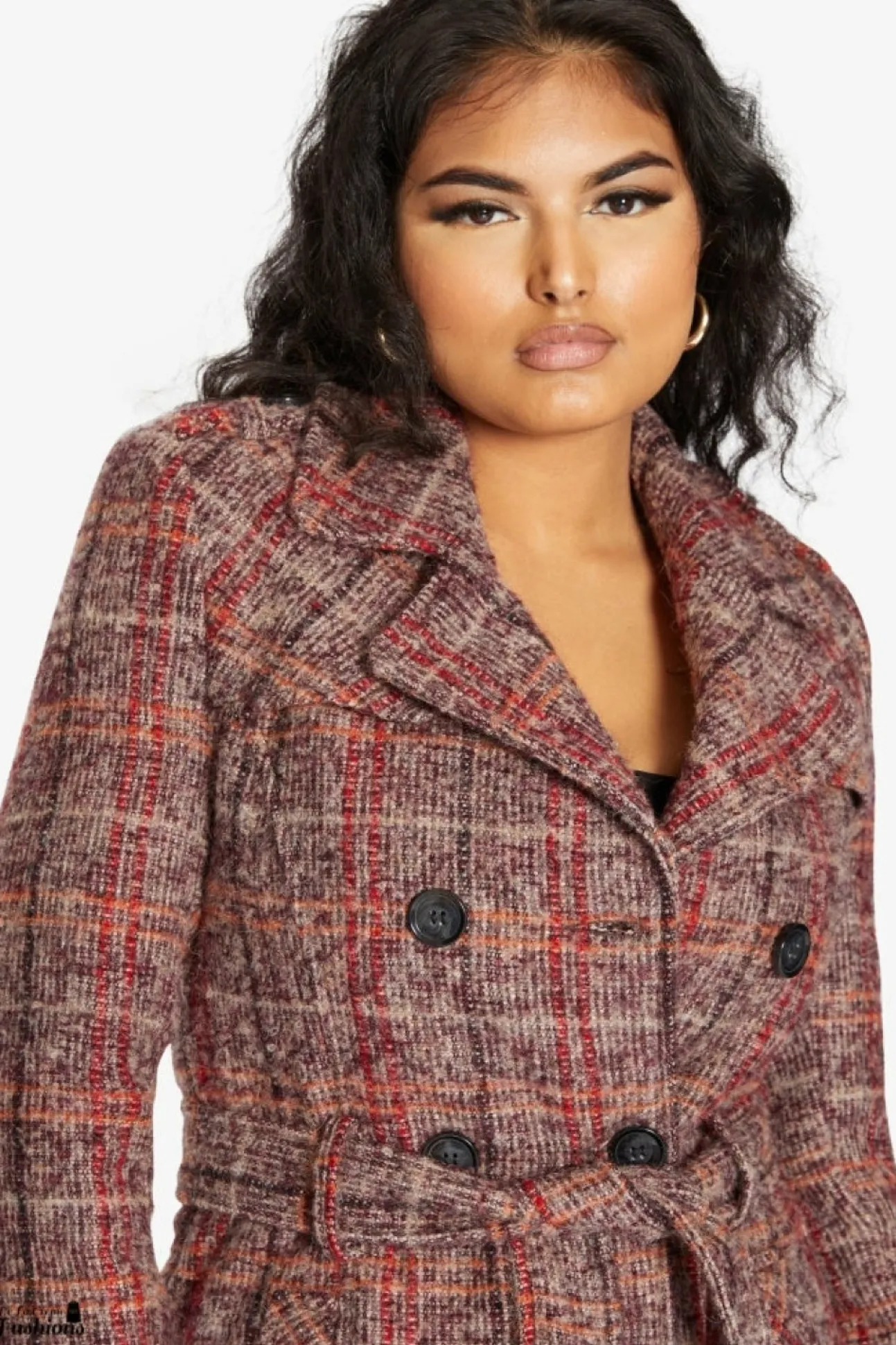 Women De La Creme Fashions Wool Blend Double Breast Military Coat