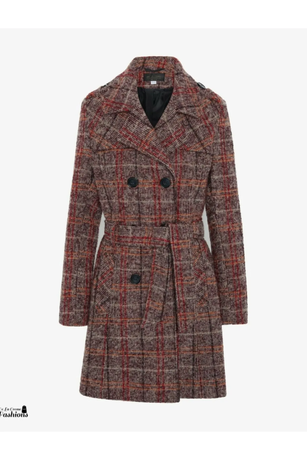 Women De La Creme Fashions Wool Blend Double Breast Military Coat