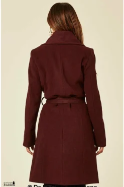 Women De La Creme Fashions Wool Blend Large Lapel Duster Coat