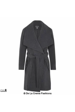Women De La Creme Fashions Wool Blend Large Lapel Duster Coat