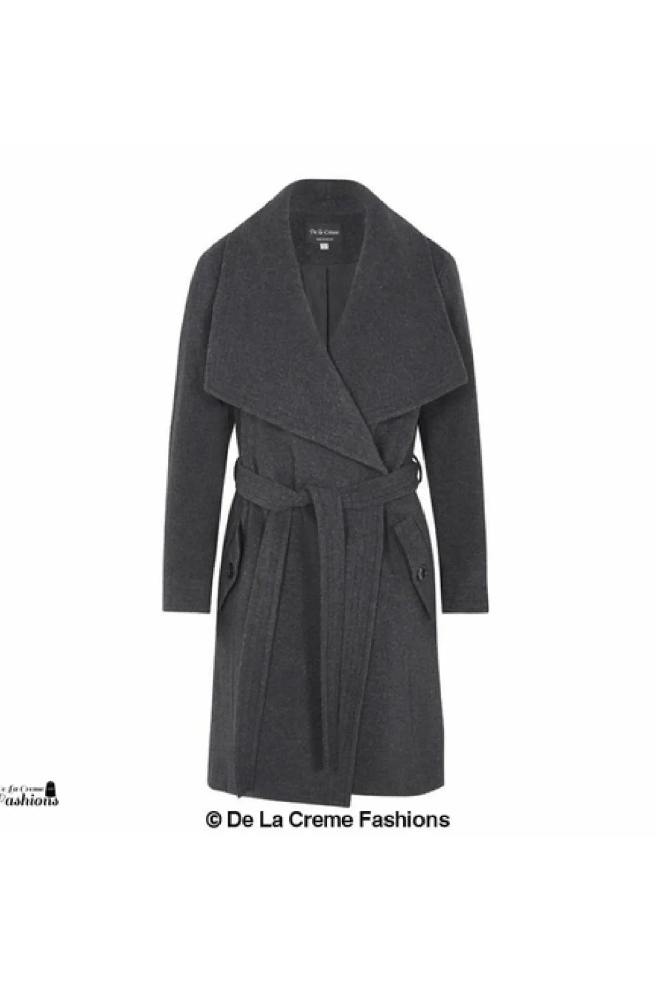 Women De La Creme Fashions Wool Blend Large Lapel Duster Coat