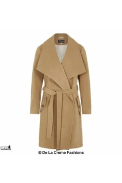 Women De La Creme Fashions Wool Blend Large Lapel Duster Coat