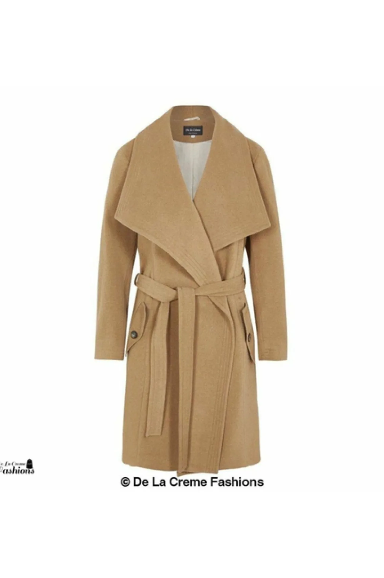 Women De La Creme Fashions Wool Blend Large Lapel Duster Coat