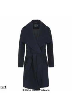 Women De La Creme Fashions Wool Blend Large Lapel Duster Coat