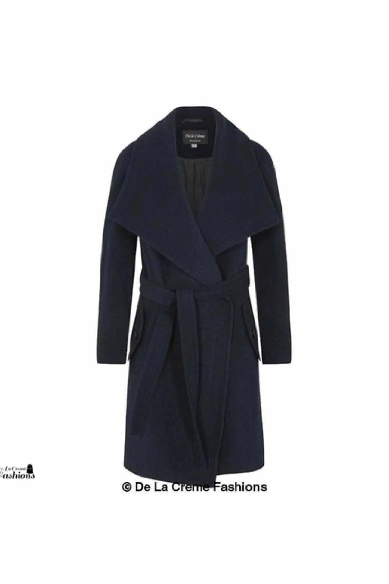 Women De La Creme Fashions Wool Blend Large Lapel Duster Coat