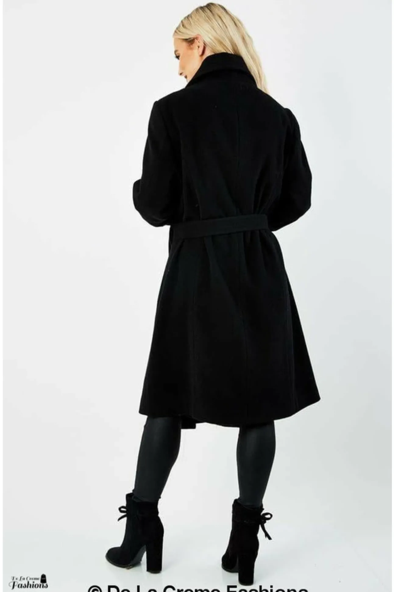Women De La Creme Fashions Wool Blend Large Lapel Duster Coat