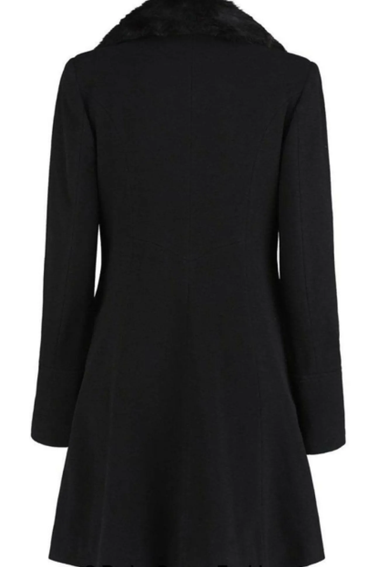 Women De La Creme Fashions Wool Blend Faux Fur Collar Midi Coat
