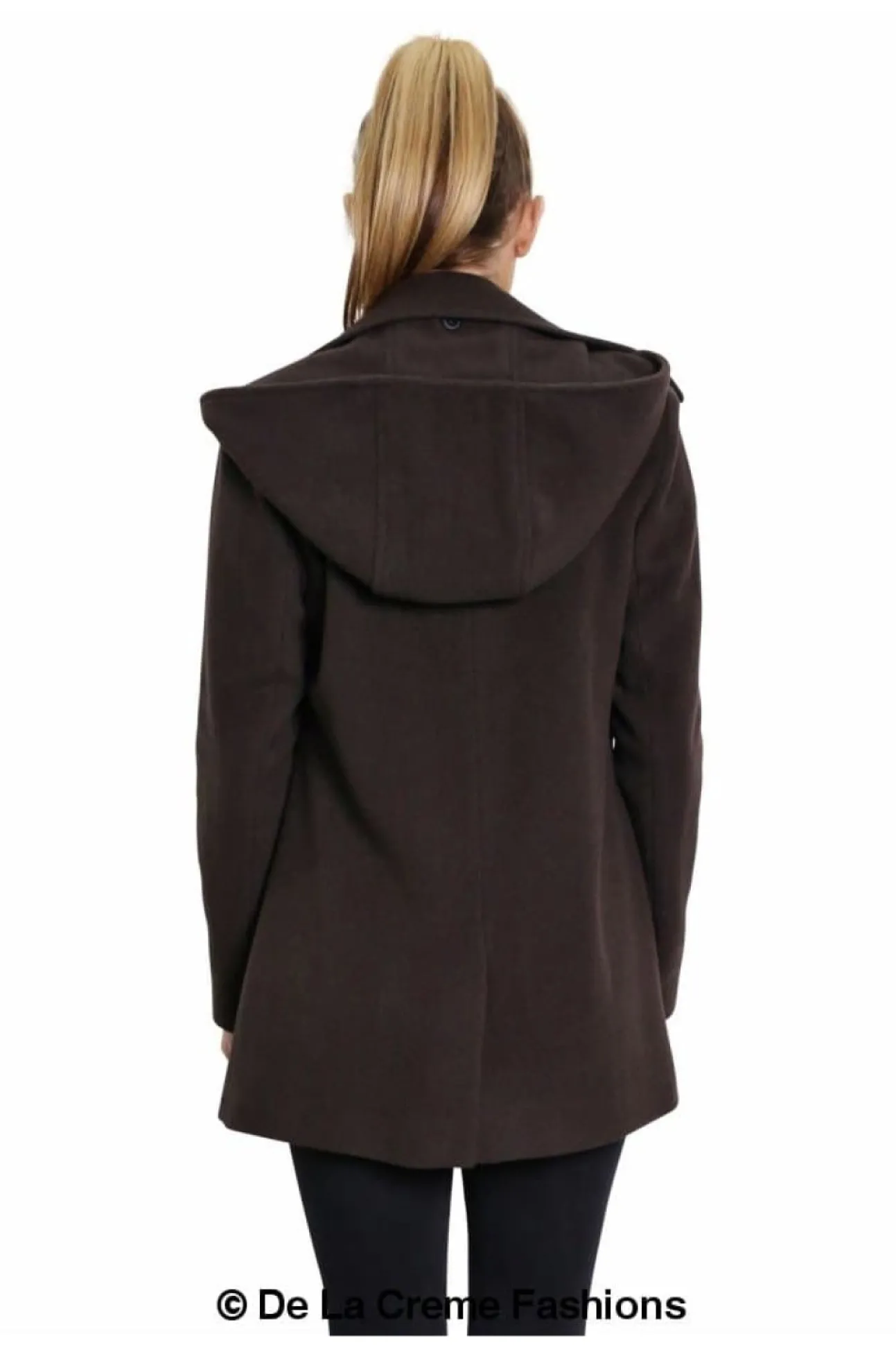 Women De La Creme Fashions Wool Blend Zip Up Hooded Coat