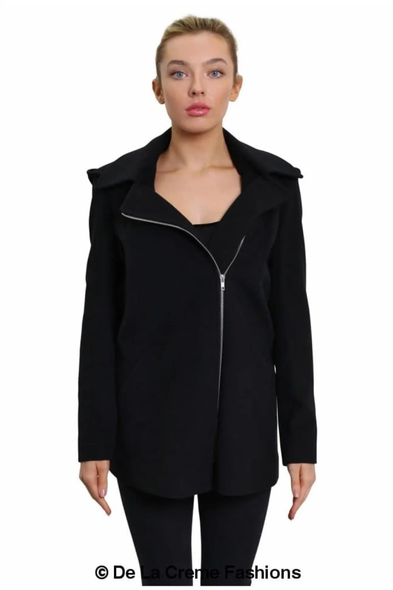 Women De La Creme Fashions Wool Blend Zip Up Hooded Coat