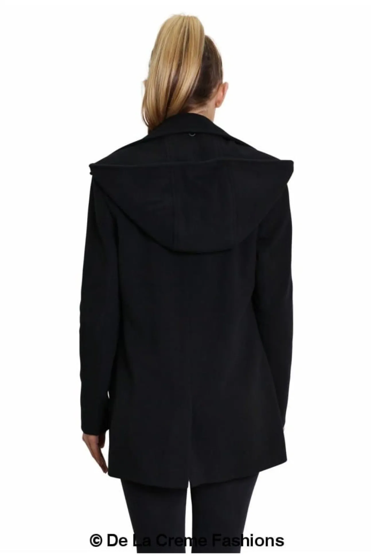 Women De La Creme Fashions Wool Blend Zip Up Hooded Coat