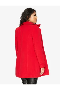Women De La Creme Fashions Wool Blend Hip Length Covert Coat