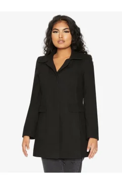Women De La Creme Fashions Wool Blend Hip Length Covert Coat
