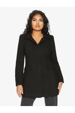 Women De La Creme Fashions Wool Blend Hip Length Covert Coat