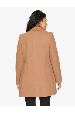 Women De La Creme Fashions Wool Blend Hip Length Covert Coat
